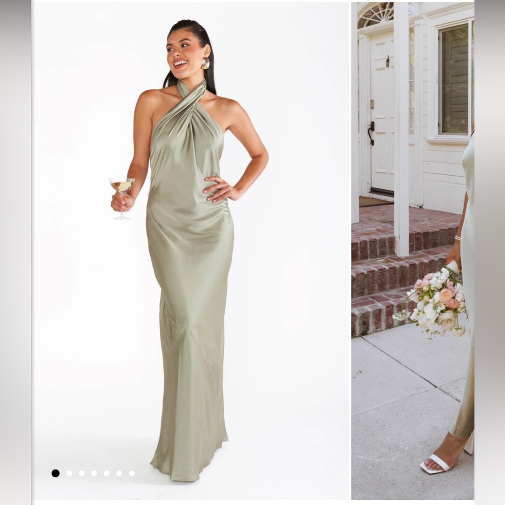 Jasmine Halter Midi Bridesmaids Gown